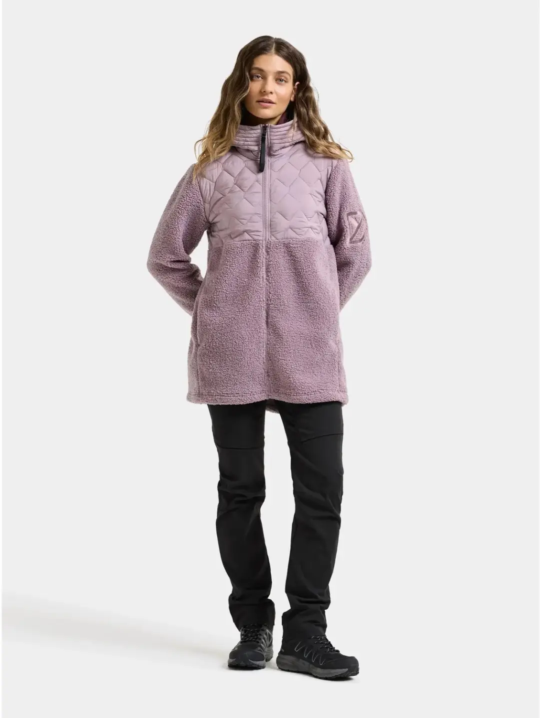 Didriksons Bibi Full-Zip Dameshoodie - Lilac Haze - 34 - afbeelding 2 van 4