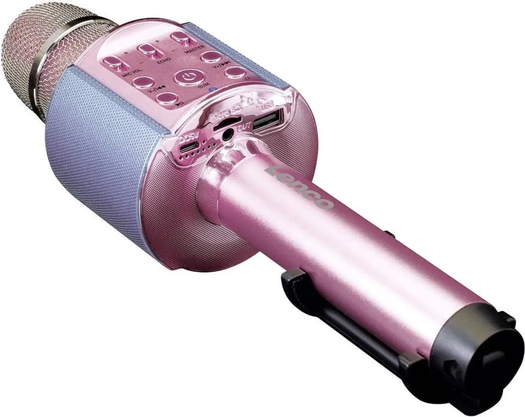 Lenco BMC-090PK Karaoke Microfoon - Bluetooth - Roze - afbeelding 6 van 6