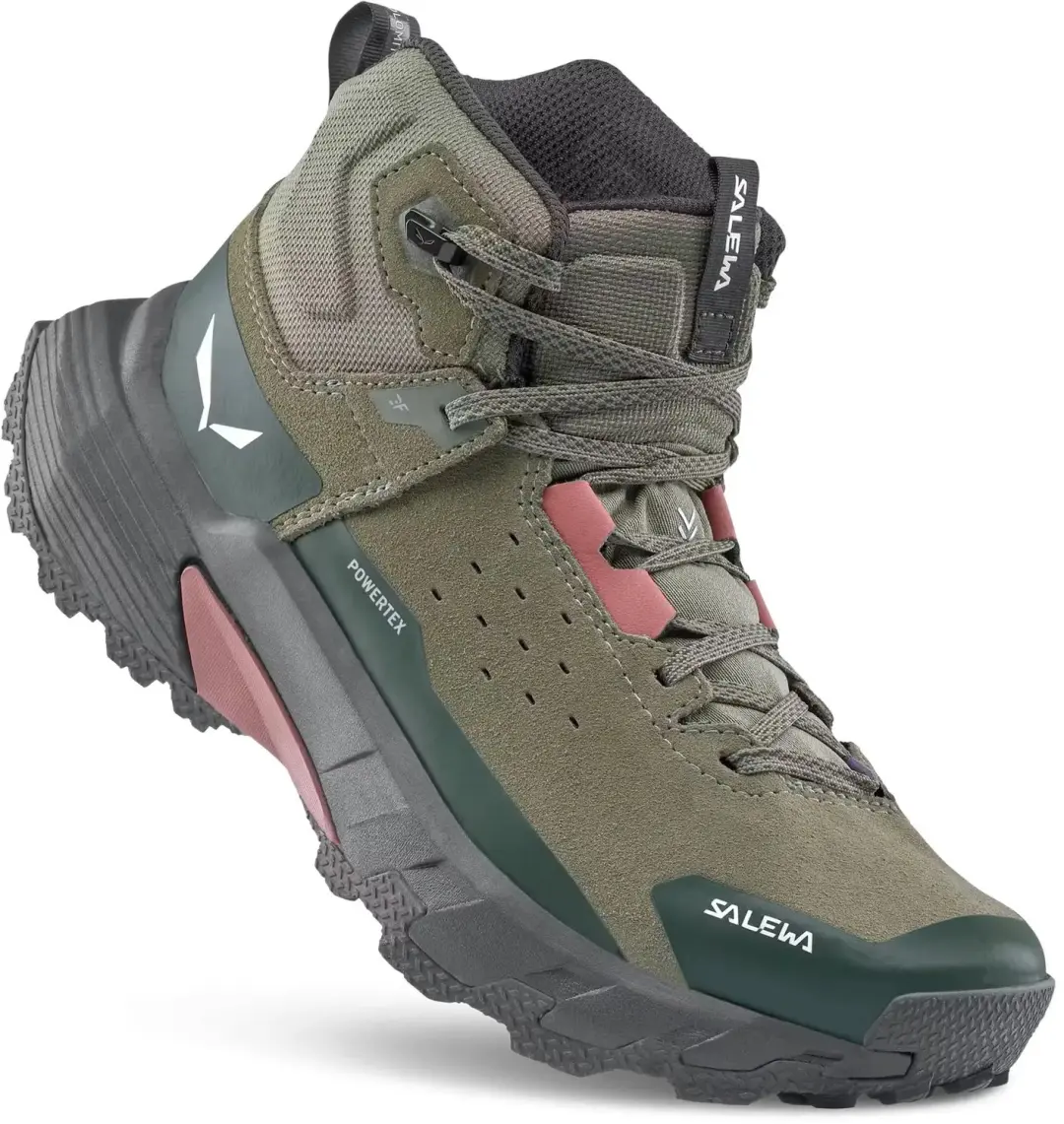 Salewa Pedroc Leather ID Ptx Wandelschoenen Dames - Olijf - afbeelding 2 van 4
