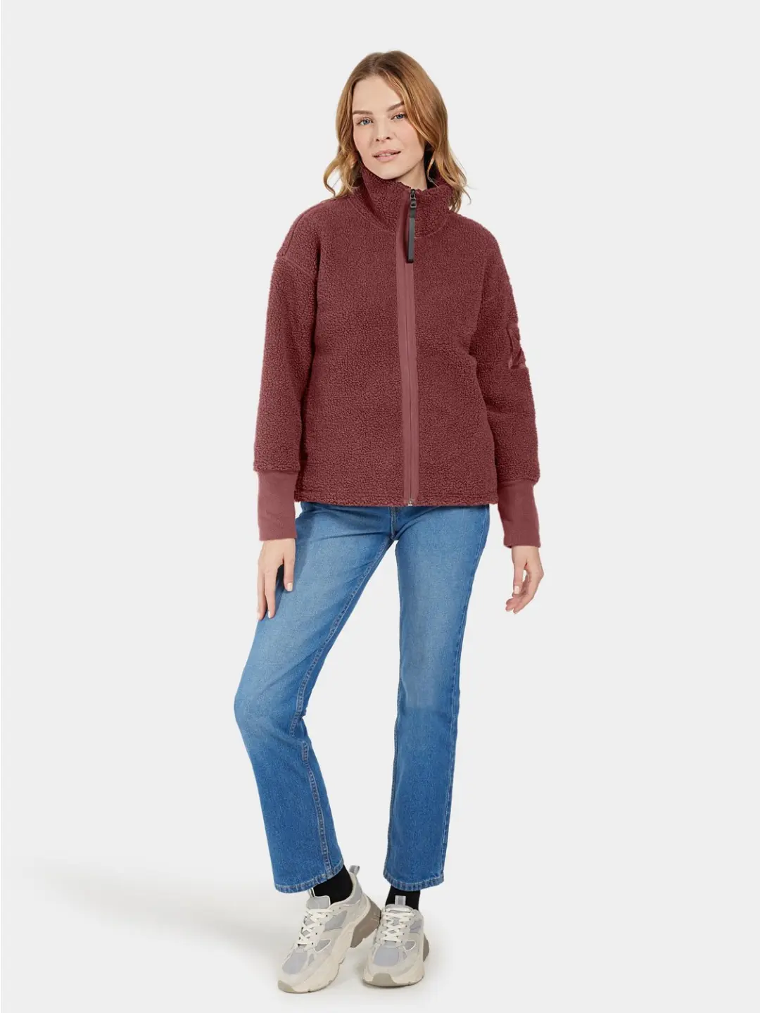 Didriksons Mella Fleece Dames - Oranje - afbeelding 2 van 2