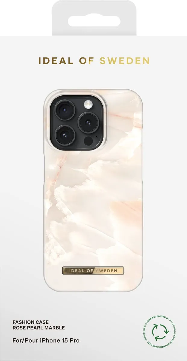 iDeal of Sweden iPhone 15 Pro Backcover Rose Pearl Marble - afbeelding 6 van 6