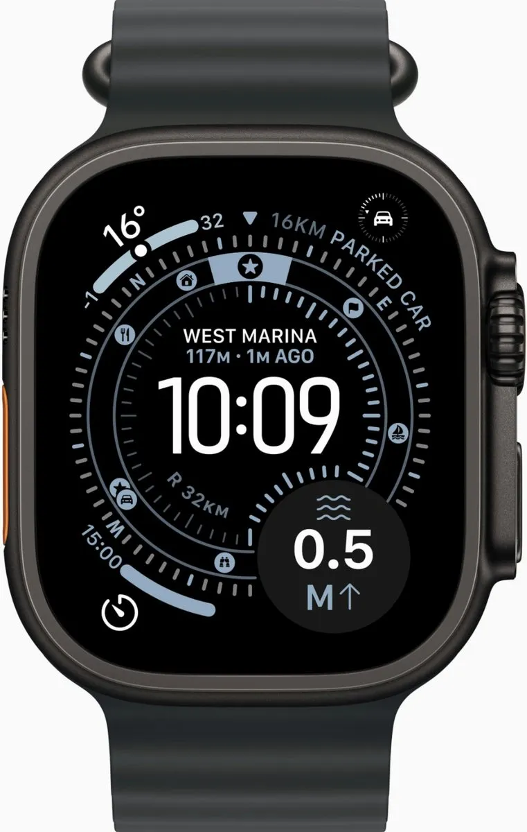 Apple Watch Ultra 3 49mm - Zwart Titanium - Black Ocean