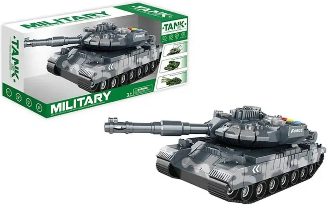 698 TOYS - Military speelgoed Tank - Licht en geluid - Frictie motor 31CM