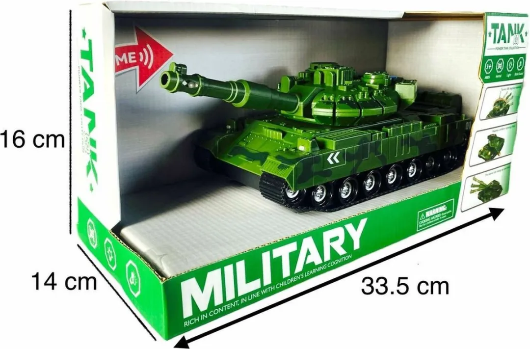 698 JIAN SHENG Military Tank Speelgoed 31cm - Licht & Geluid - Grijs - afbeelding 6 van 6
