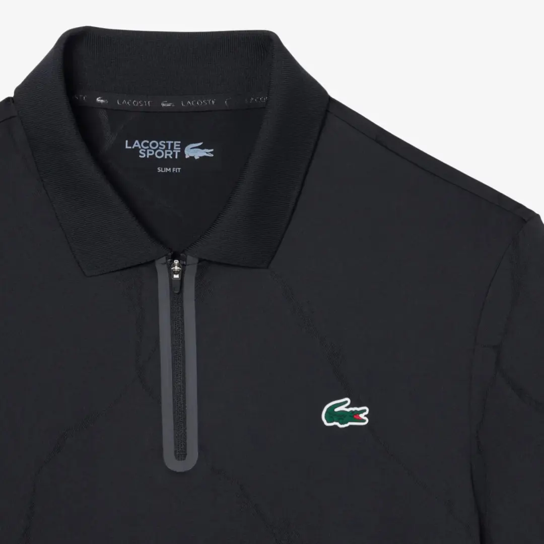 Lacoste Ultra Dry Jacquard Polo - Zwart - afbeelding 2 van 4