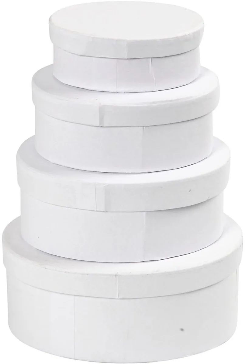 Creativ Company Creotime Dozen Ovaal Karton - 4-delig - Wit