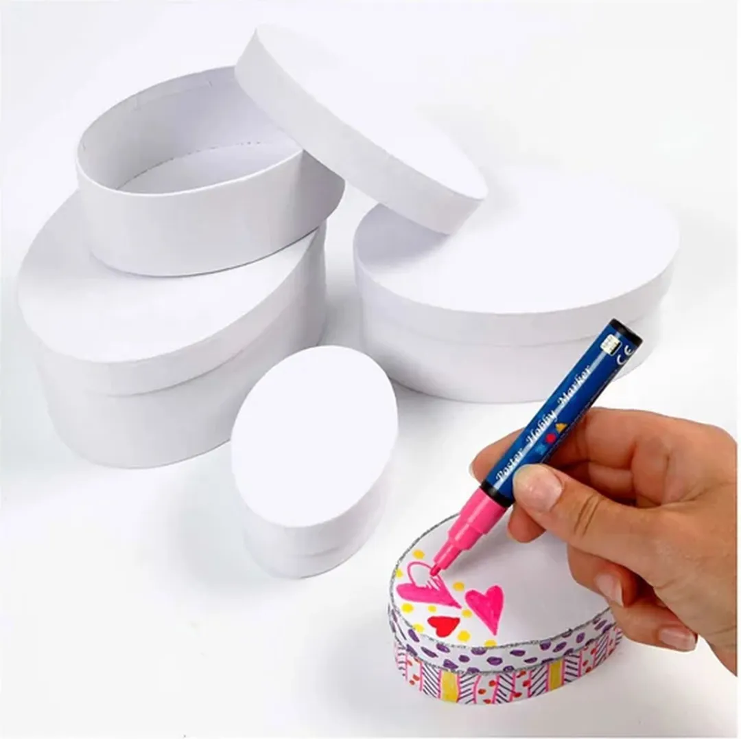 Creativ Company Creotime Dozen Ovaal Karton - 4-delig - Wit