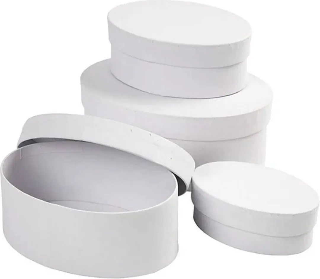 Creativ Company Creotime Dozen Ovaal Karton - 4-delig - Wit