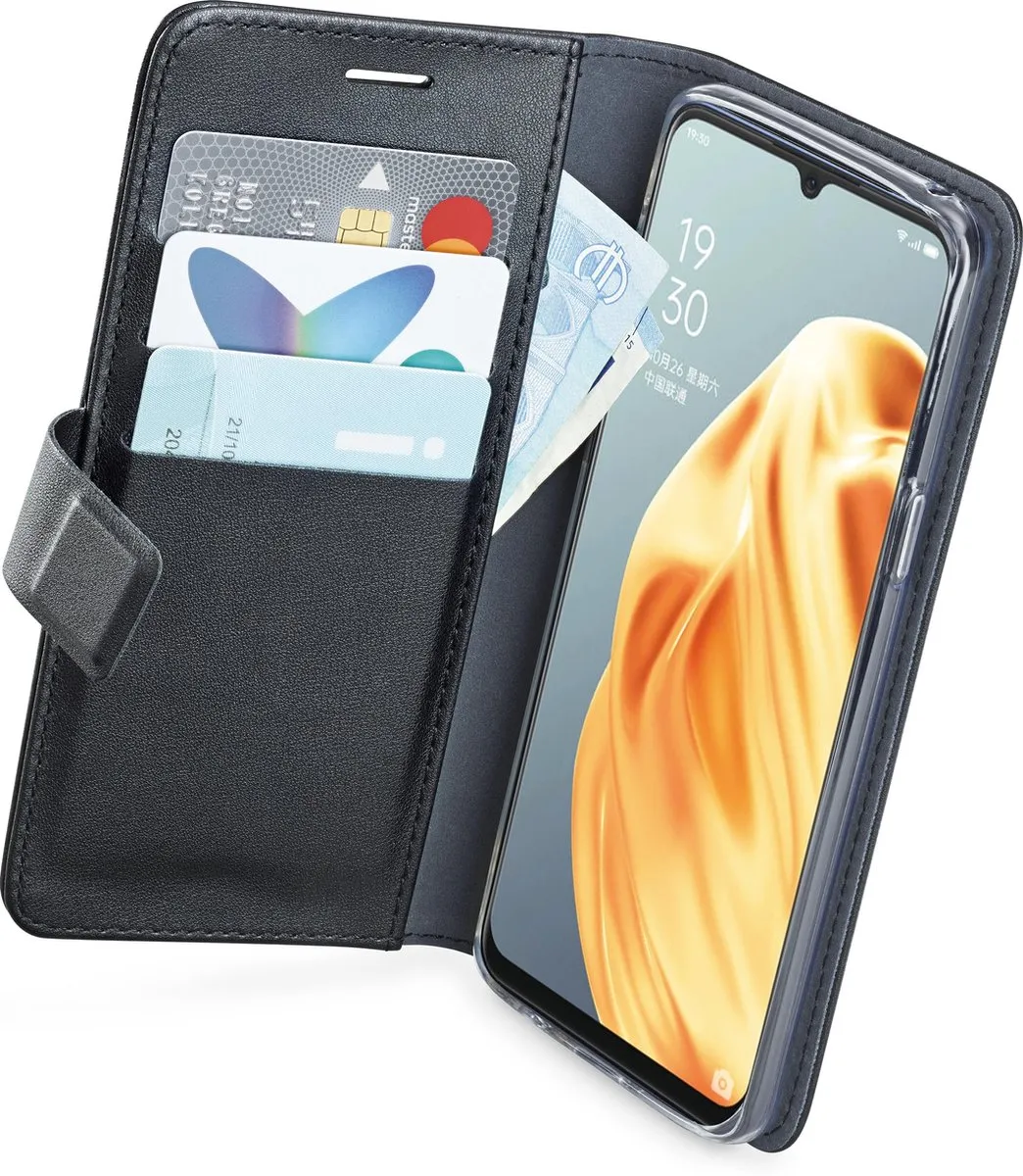Azuri Walletcase Oppo A91 - 3 Pasjes - Zwart - afbeelding 6 van 6