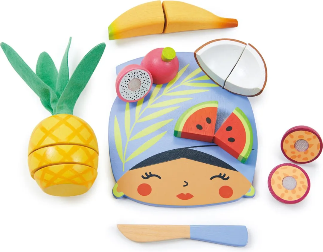 Tender Leaf Toys Snijplankje Tropisch Fruit - Blauw/Geel