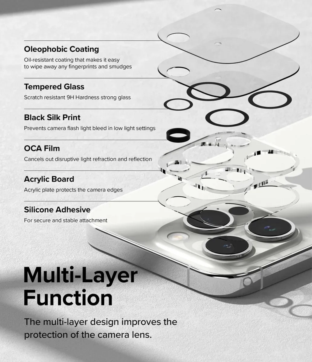 Ringke Full Cover Glass Camera Protector iPhone 15 Pro Max - 2 Stuks