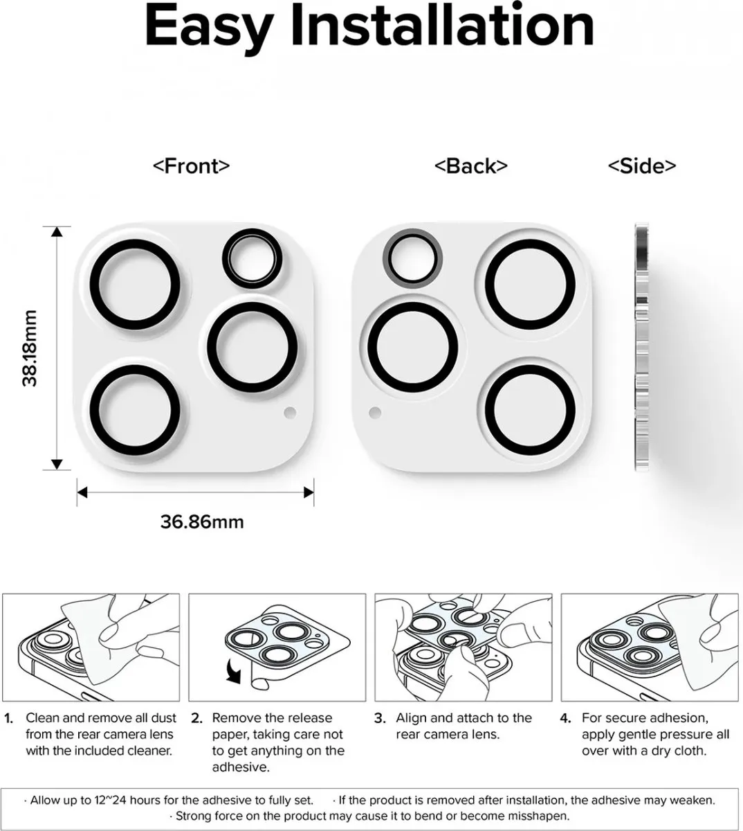 Ringke Full Cover Glass Camera Protector iPhone 15 Pro Max - 2 Stuks