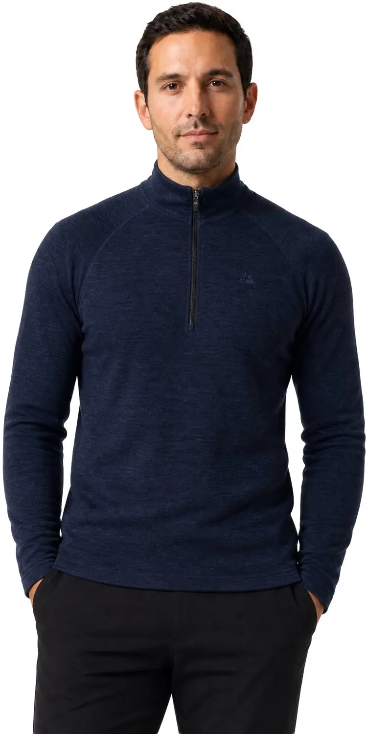 DANISH ENDURANCE Thermoshirt met Rits voor Heren - van Merino Wol - Extreme Kou - Donker Marineblauw - Maat XL