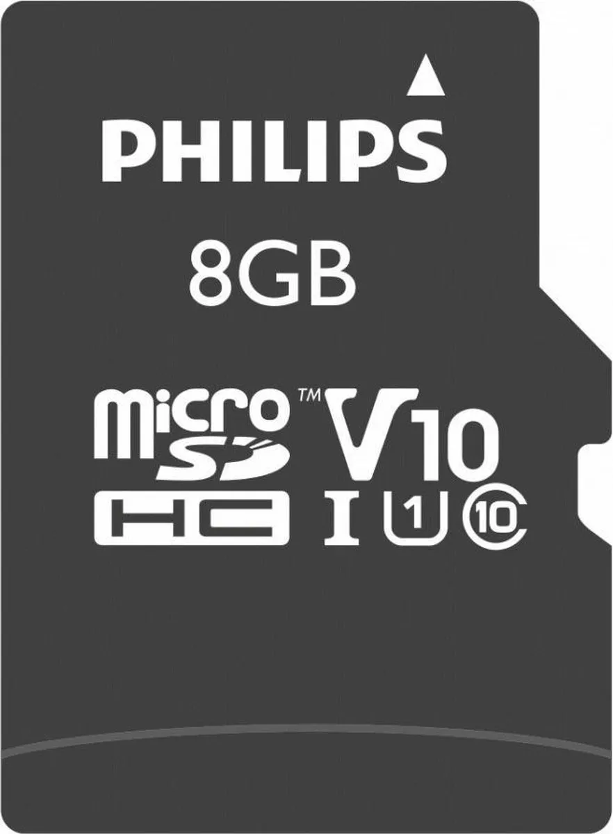 Philips FM08MP45B Micro SDHC 8GB Class 10 - met SD-adapter