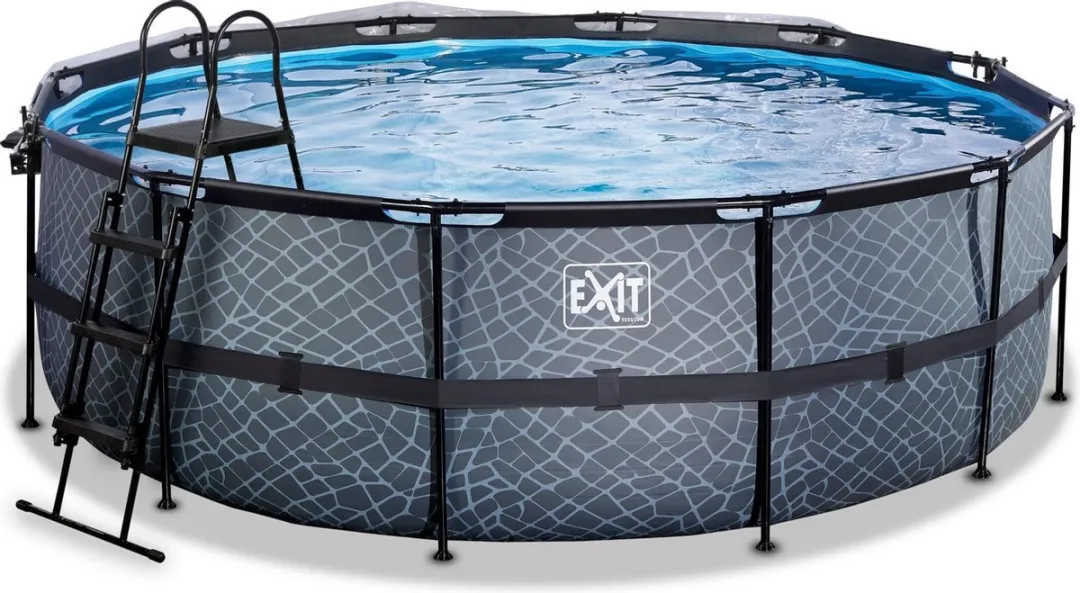 EXIT Stone Zwembad 447cm Grijs - met Zandfilterpomp & Overkapping
