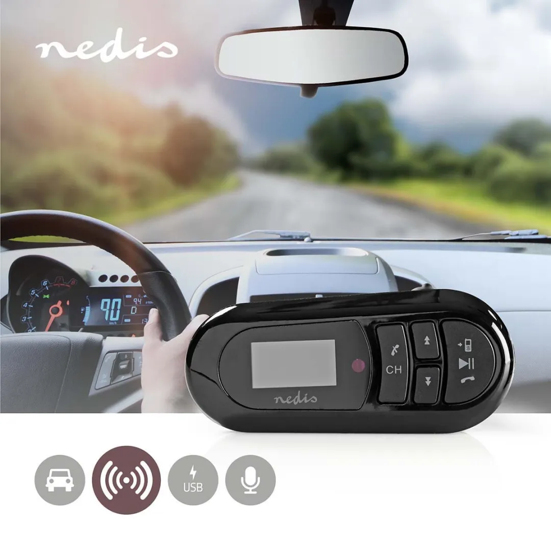 Nedis FM-Audiotransmitter Handsfree - Bluetooth 5.0 - Zwart
