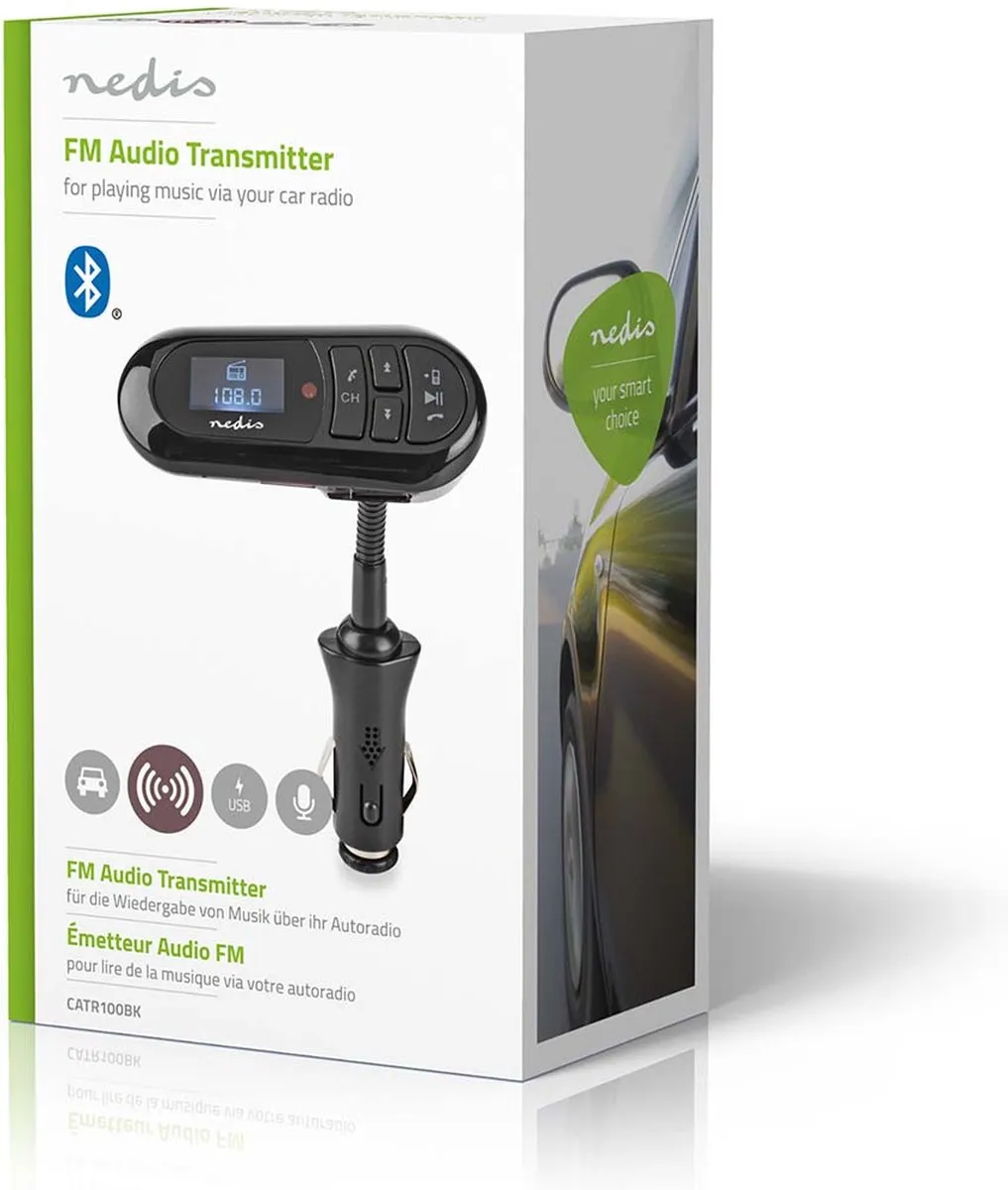 Nedis FM-Audiotransmitter Handsfree - Bluetooth 5.0 - Zwart