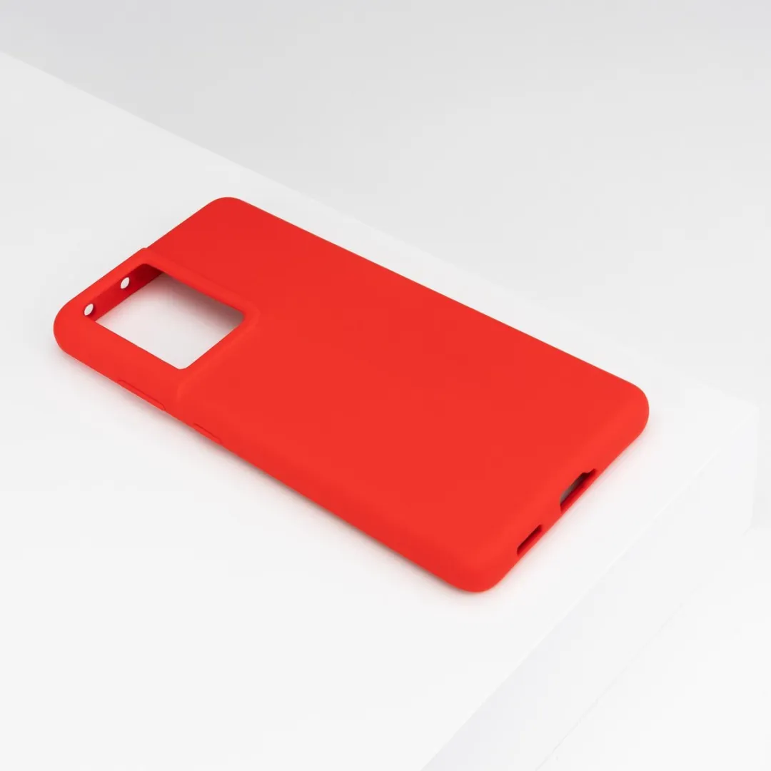 BMAX Siliconen Hoesje Samsung Galaxy S21 Ultra - Donker Rood