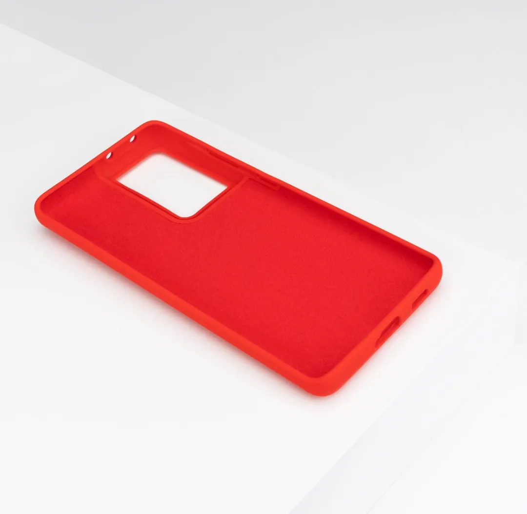 BMAX Siliconen Hoesje Samsung Galaxy S21 Ultra - Donker Rood