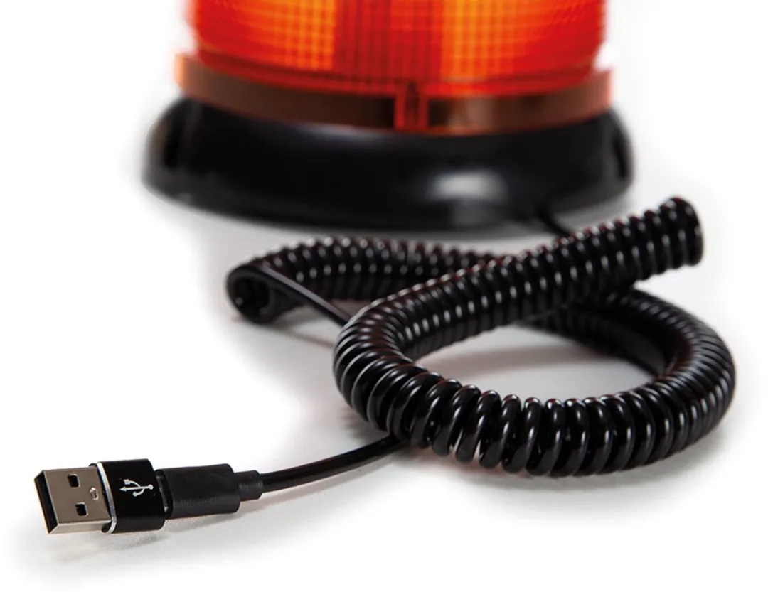 Perel Oranje LED-Zwaailicht 16cm - USB-C inclusief
