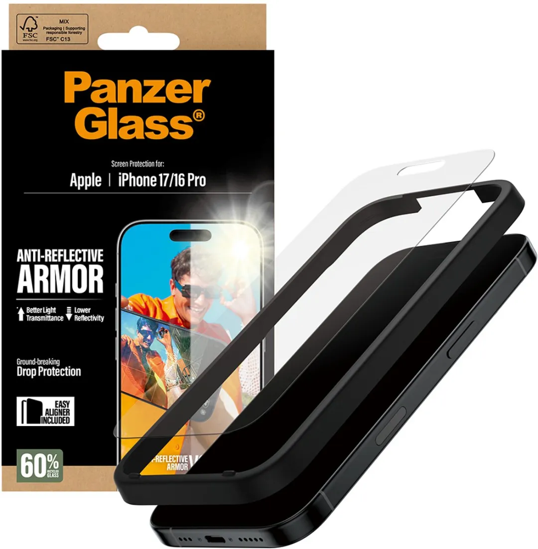 PanzerGlass Anti-Reflective Armor iPhone 17/16 Pro Schermbeschermer