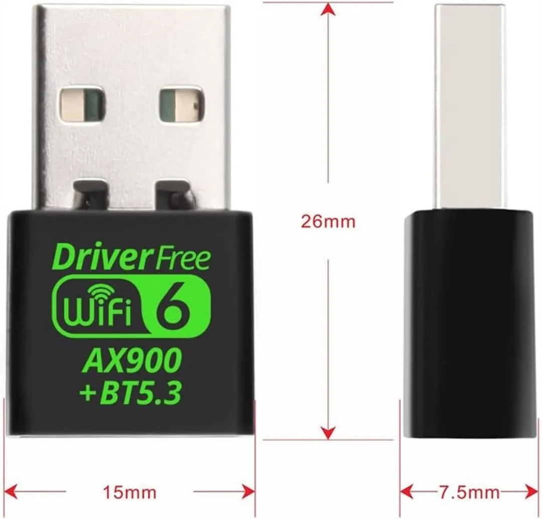 NÖRDIC BTWF-101 USB-adapter - Bluetooth 5.3 & WiFi 6 - Zwart