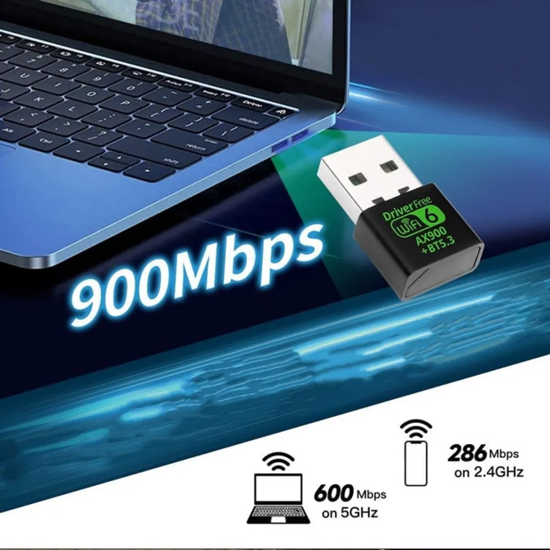 NÖRDIC BTWF-101 USB-adapter - Bluetooth 5.3 & WiFi 6 - Zwart