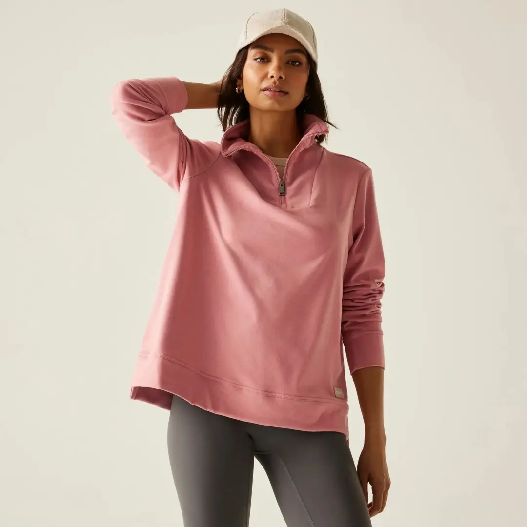 Regatta Demmi Fleece met Halve Rits Dames - Roze - afbeelding 2 van 2