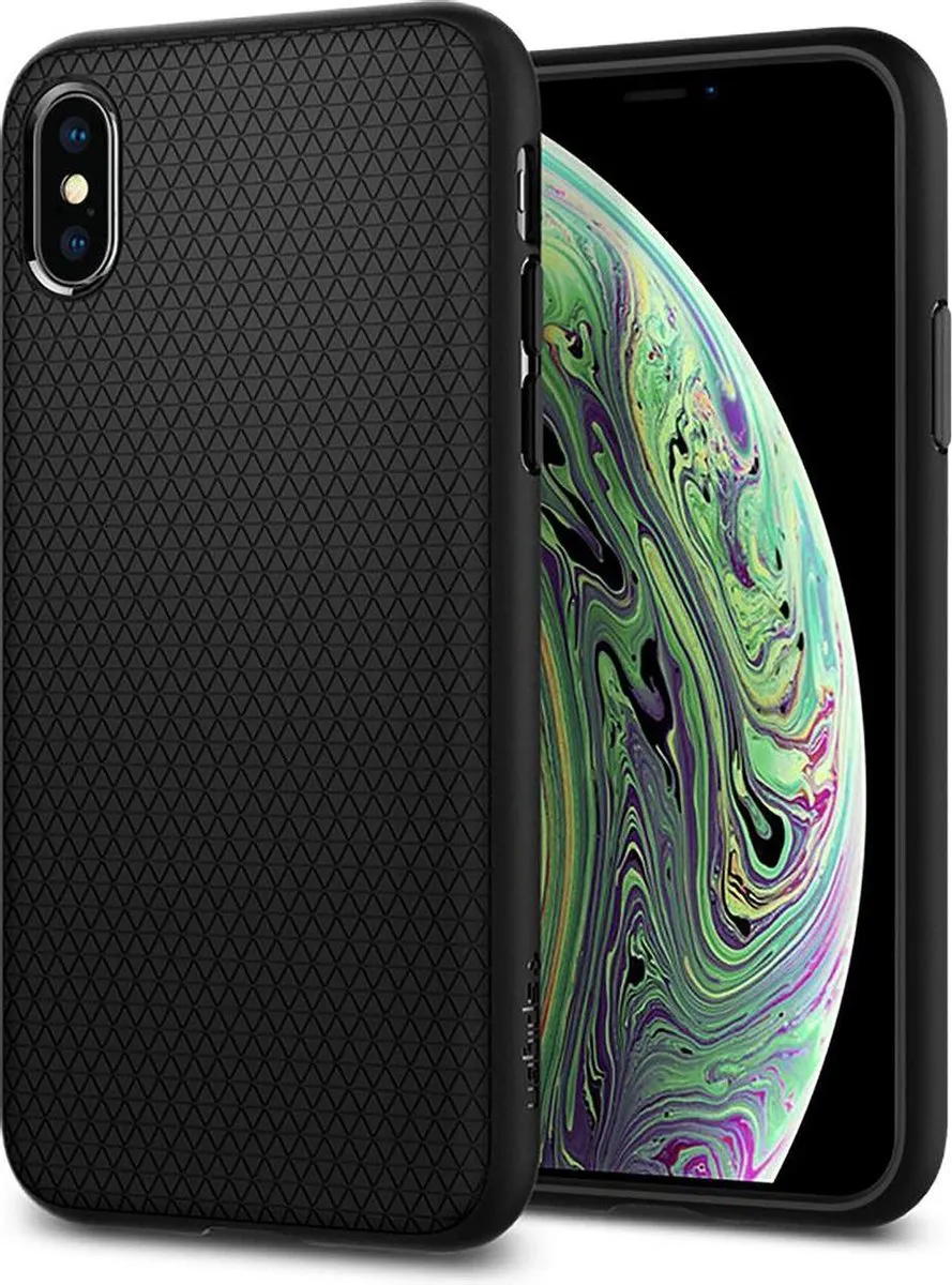 Spigen Liquid Air 063CS25114 iPhone XS Hoesje - Mat Zwart - afbeelding 2 van 6