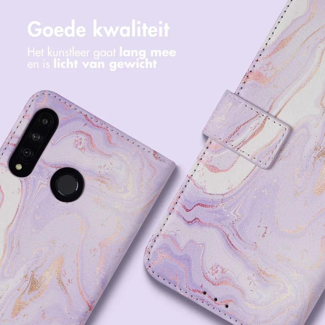 Imoshion Hoesje Huawei P30 Lite Purple Marble - 3 Pasjes - afbeelding 3 van 6