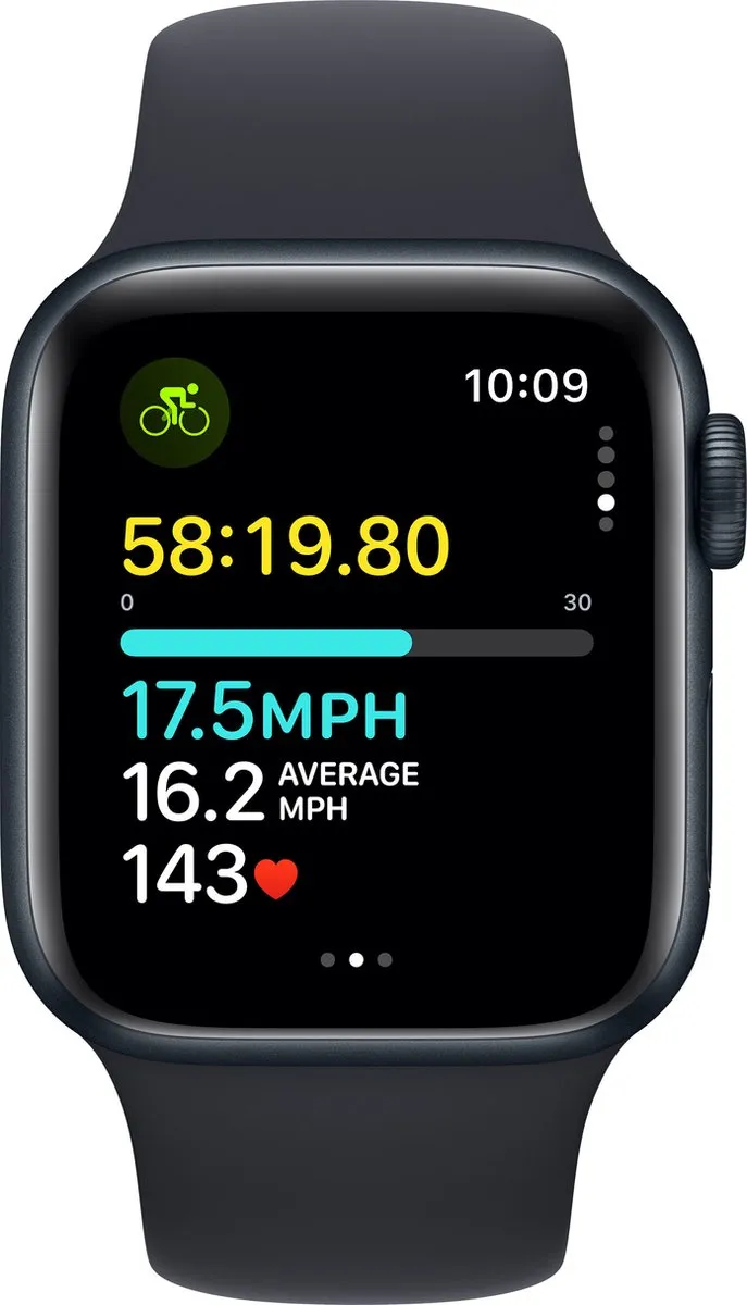 Apple Watch SE 2023 40mm - Middernacht - Zwart Band M/L