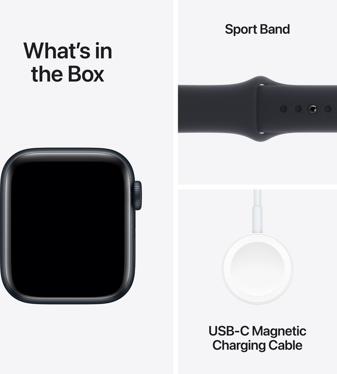 Apple Watch SE 2023 - 40mm - Sportbandje Zwart - M/L