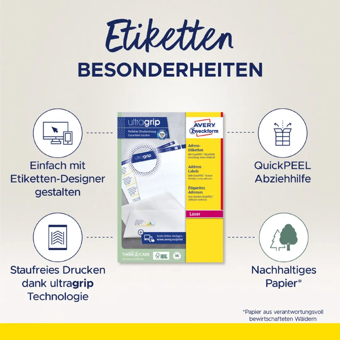 Avery QuickPEEL Etiketten L7163-100