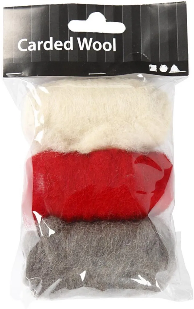 Creativ Company Creotime Gekaarde Wol Set 3x10g - Rood