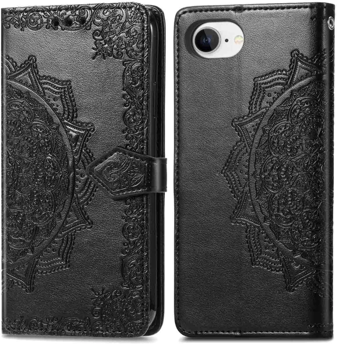 Imoshion Hoesje Apple iPhone 16e Mandala Bookcase - 3 Pasjes - Zwart