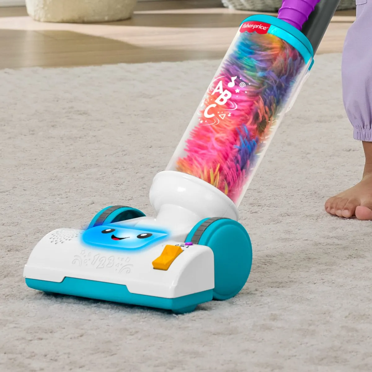 Fisher-Price Leerplezier 2-in-1 Stofzuiger met Stoffer, Lichtjes en Muziek