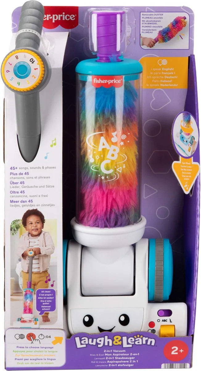 Fisher-Price Leerplezier 2-in-1 Stofzuiger - JMM33 - Multikleur - afbeelding 6 van 6