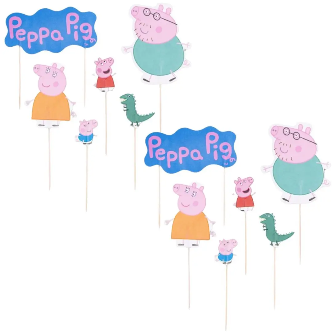 Set van 24 verjaardagstaartdecoraties Dr. Oetker Peppa Pig