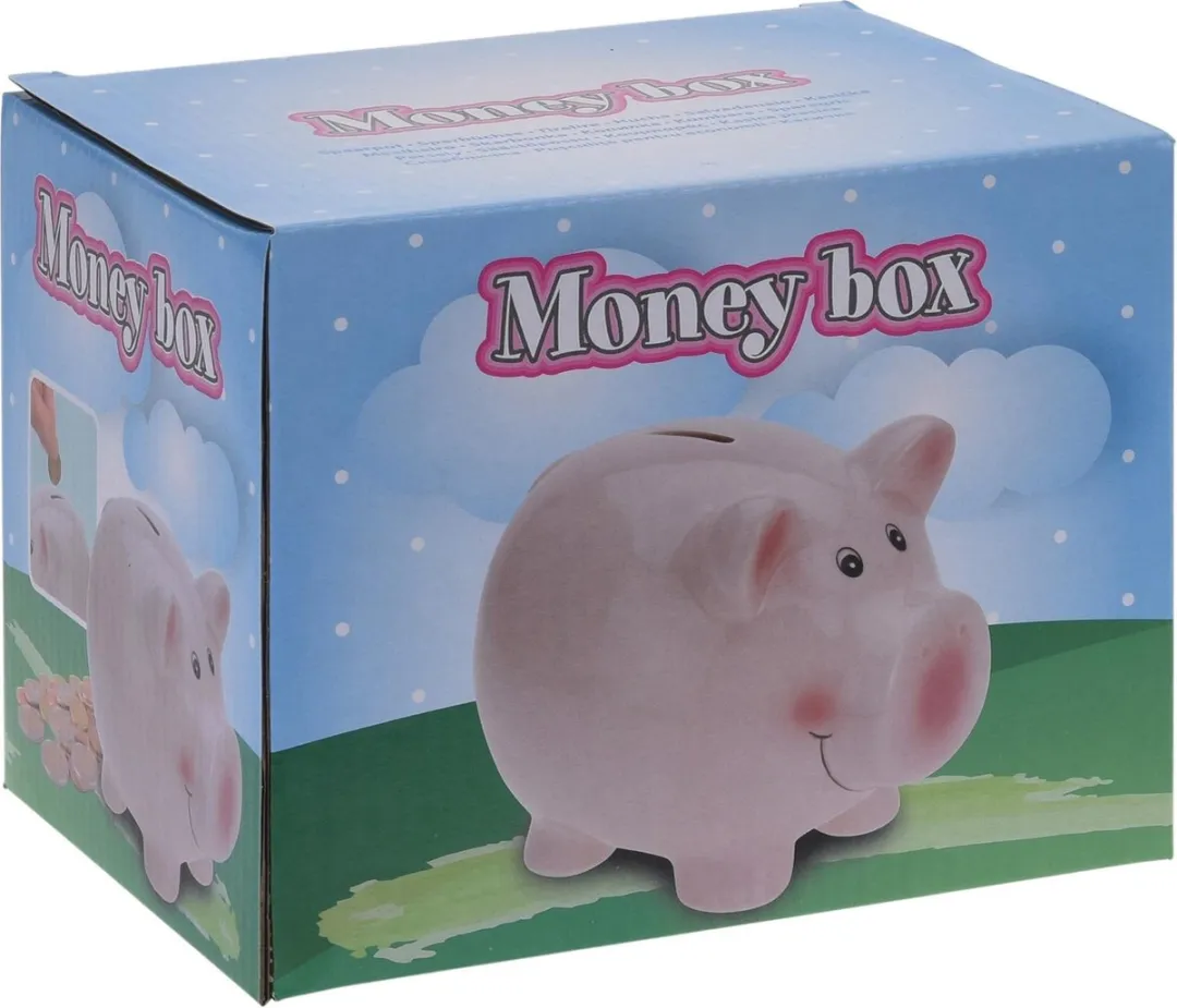 Tender Toys Keramisch Spaarpotje Roze - 11x9cm