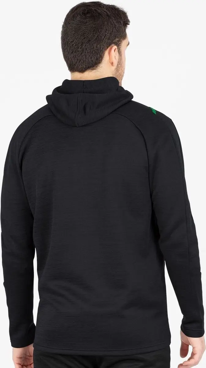 Jako Challenge Vrijetijdsvest Met Kap Heren - Zwart Gemeleerd / Sportgroen | Maat: 3XL - afbeelding 4 van 6
