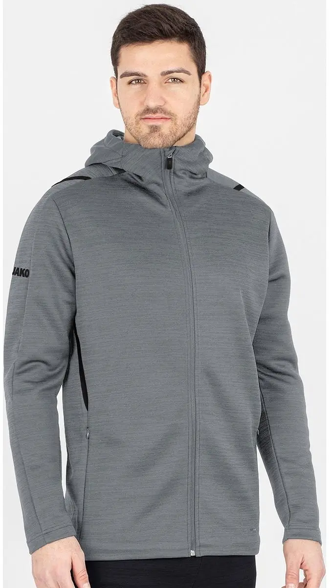 Jako Challenge Vrijetijdsvest Met Kap Heren - Steengrijs Gemeleerd / Zwart | Maat: 4XL - afbeelding 3 van 6