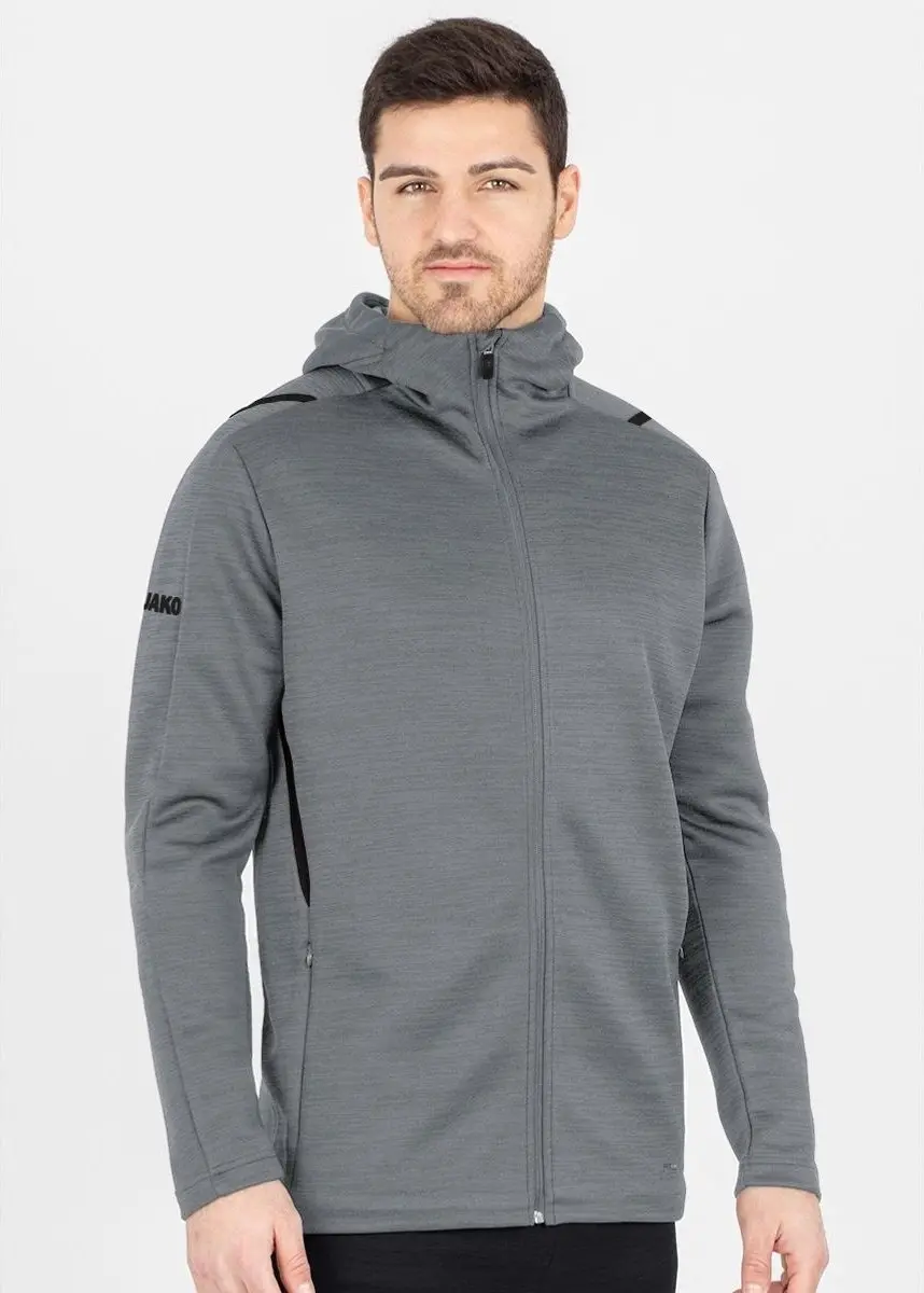 Jako Challenge Vrijetijdsvest Met Kap Heren - Steengrijs Gemeleerd / Zwart | Maat: 4XL - afbeelding 4 van 6