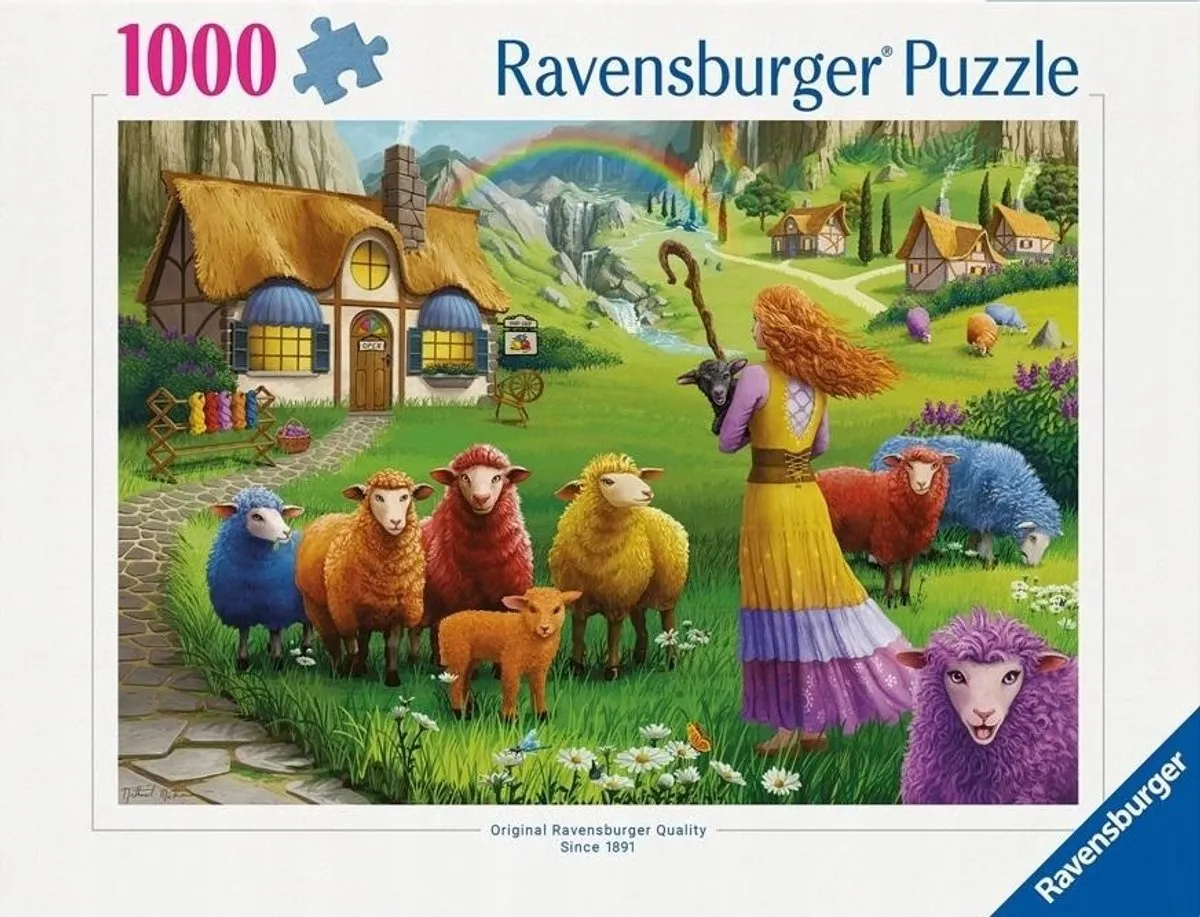 Ravensburger XXL Puzzel 1000 Stuks - Kleurrijke Wol Schapen