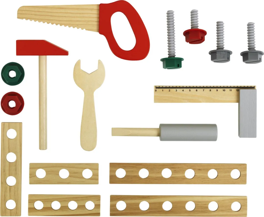 Klein Toys Bosch Mini Speelgoed Werkbank 16-delig - Hout - Meerkleurig