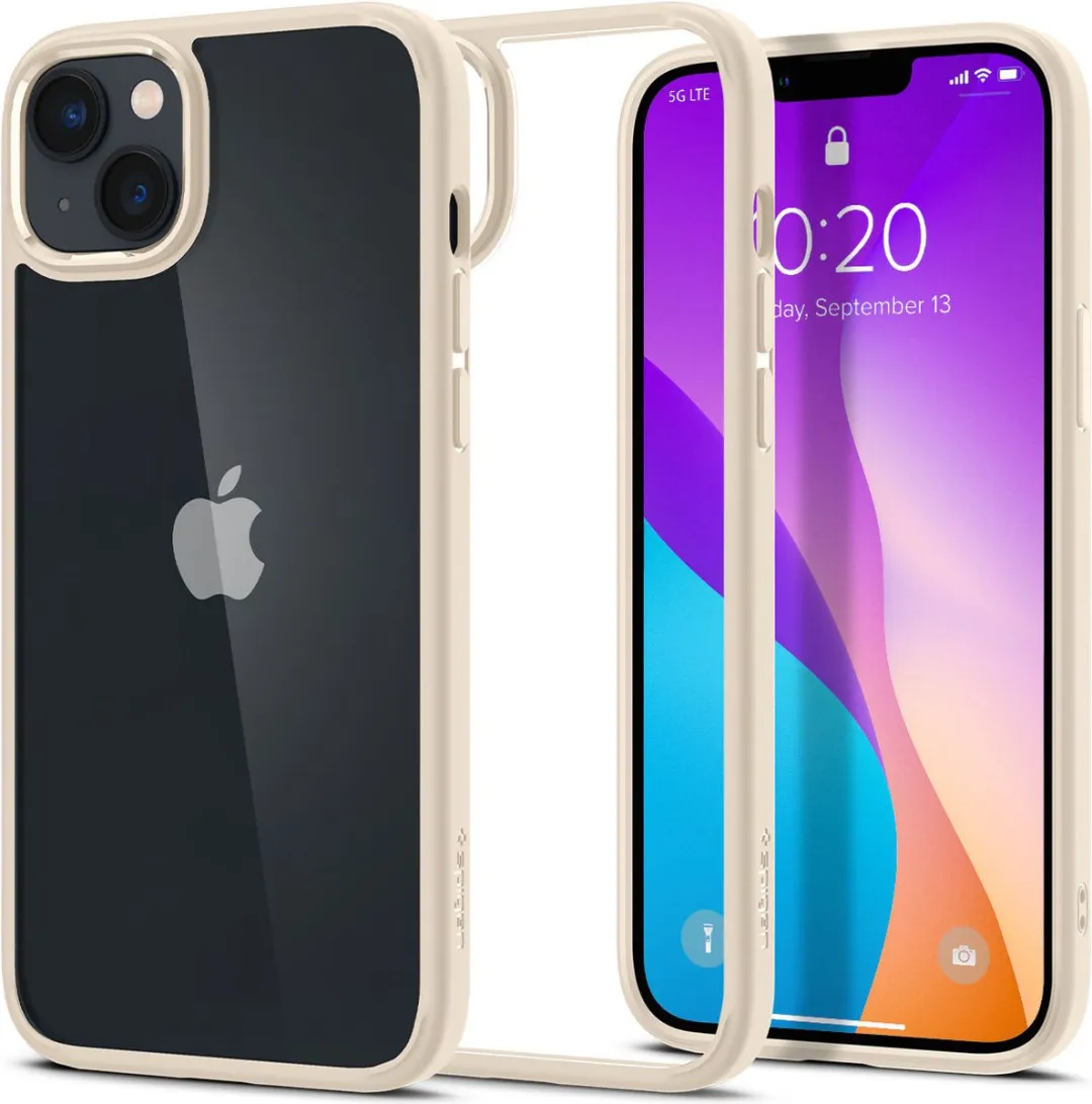 Spigen Crystal Hybrid Hoesje ACS04654 - iPhone 14 Plus - Beige