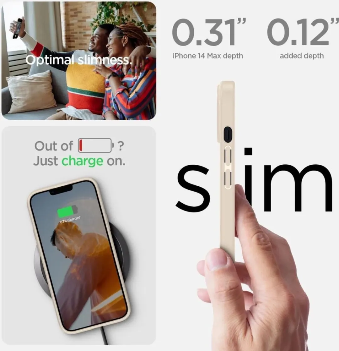 Spigen Crystal Hybrid Hoesje ACS04654 - iPhone 14 Plus - Beige