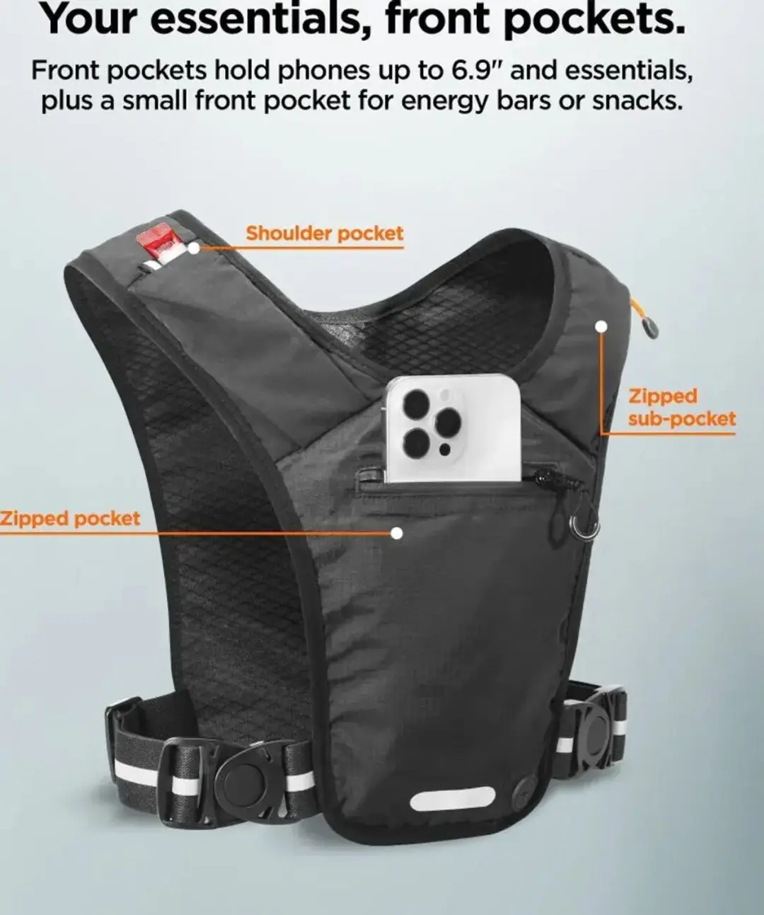 Spigen A720 Dynamic Shield Hardloopvest - L-XL - Zwart - afbeelding 4 van 6
