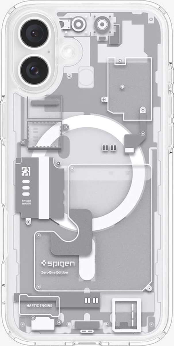 Spigen Ultra Hybrid Zero One ACS08209 iPhone 16 Hoes - Transparant/Wit