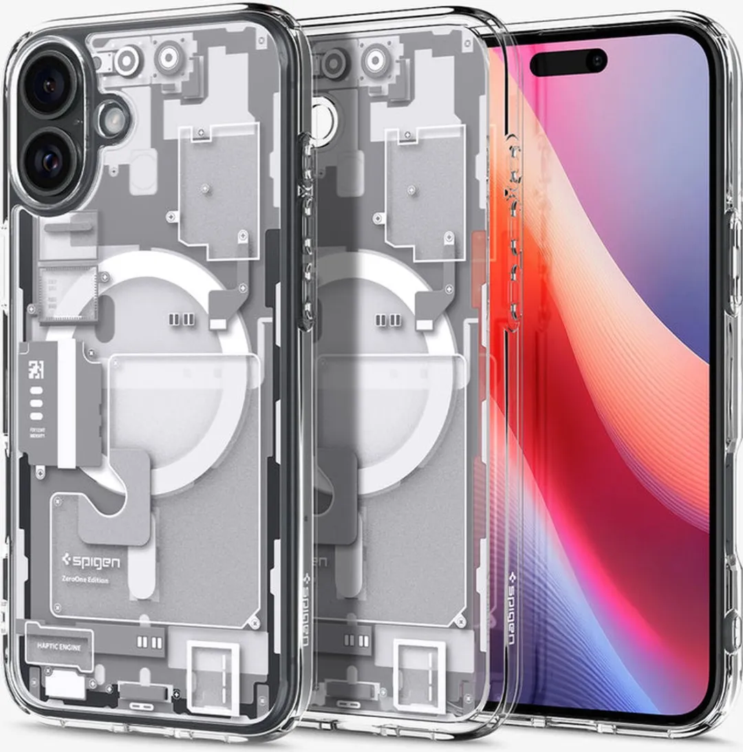 Spigen Ultra Hybrid Zero One ACS08209 iPhone 16 Hoes - Transparant/Wit