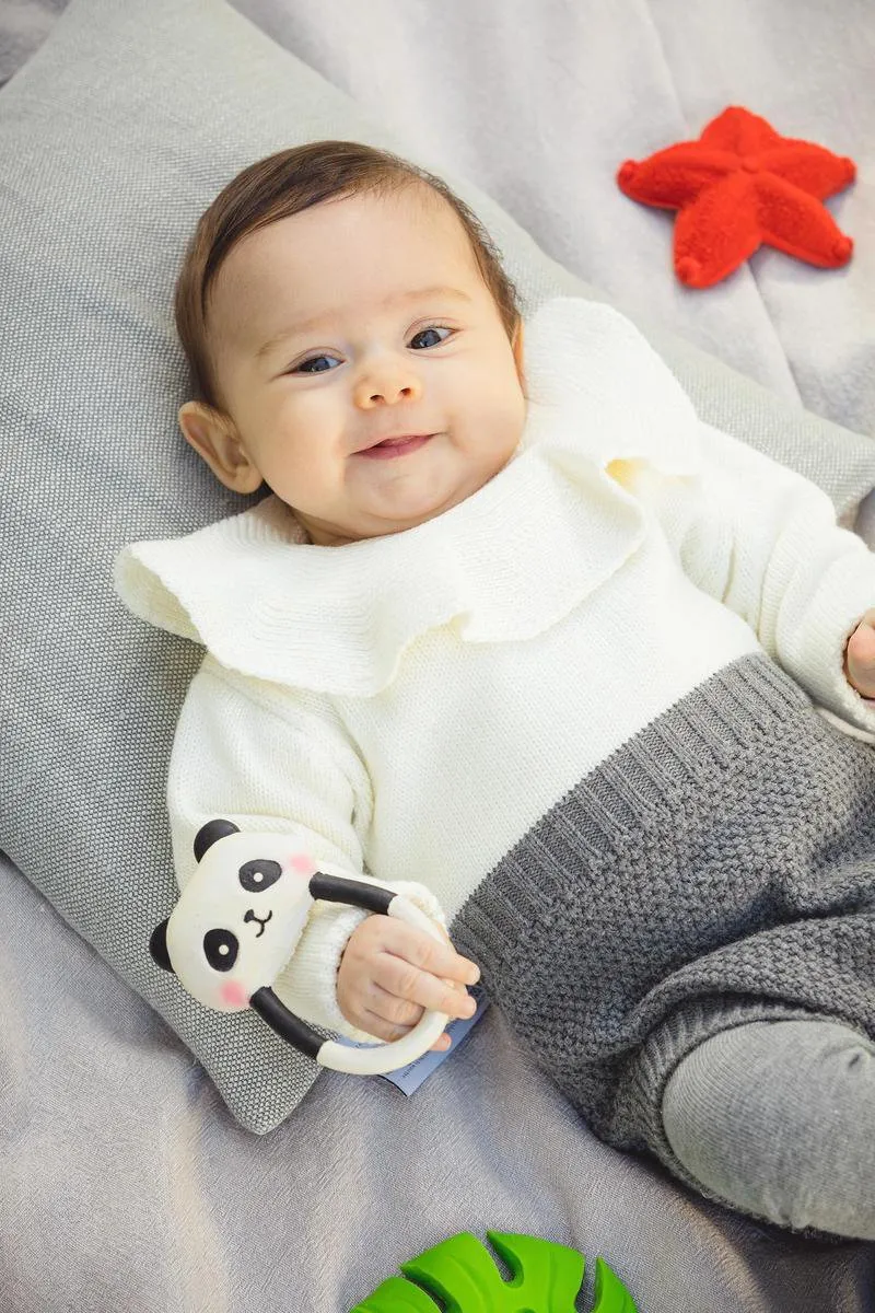 Lanco rubberen bijtring - Kori de Panda - zwart - wit